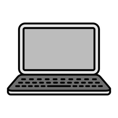 dizüstü bilgisayar teknolojisi simgesi vektör illüstrasyon grafik tasarımı