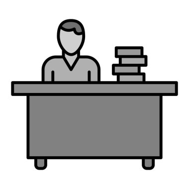 Belge ve sandalye vektör illüstrasyon tasarımına sahip iş adamı