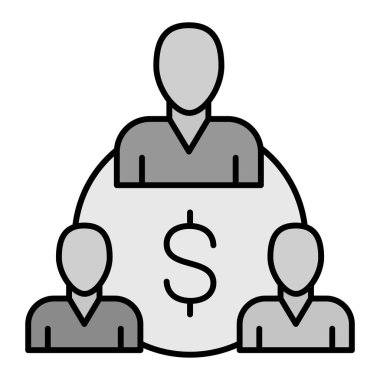 Takım çalışması ikon vektörü. İnce çizgi sembolü. izole edilmiş sınır elemanı çizimi