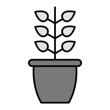 pot simgesi vektör illüstrasyon dizaynında bitki