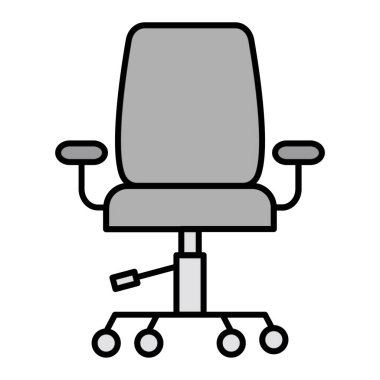 Ofis koltuğu ikonu. Koltuk vektörü sembolünün basit bir gösterimi.