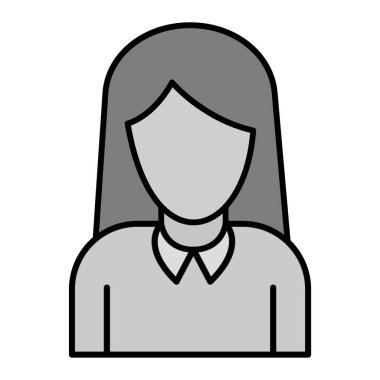 Sekreter Avatar ikonu. Kadın vektör illüstrasyonunu özetle. beyaz arkaplanda izole