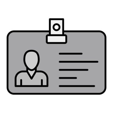 Kimlik kartı simgesi. düz tasarım biçimi  