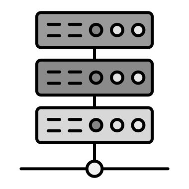 veritabanı sunucu simgesi, vektör illüstrasyonu
