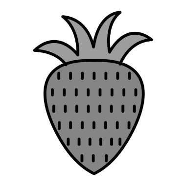 Çilek Vektörü Kabartma Simgesi Tasarımı 