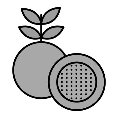 Tutku Meyve Vektörü Kabartma Simgesi Tasarımı 