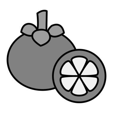 Mangosteen modern ikon vektör çizimi