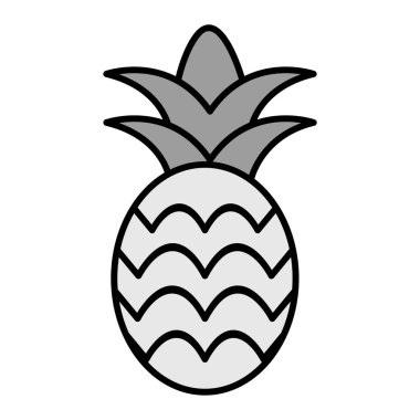Ananas modern ikon vektör illüstrasyonu