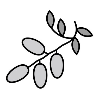 Zeytin, modern ikon vektör illüstrasyonu