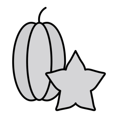 Star Fruit modern ikon vektör çizimi