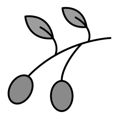 Zeytin, modern ikon vektör illüstrasyonu