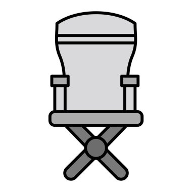 Kamp Sandalyesi Modern ikon vektör çizimi