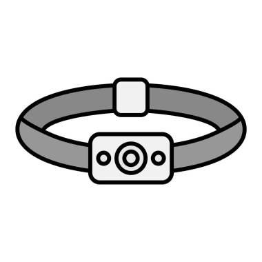 Sanal gerçeklik kemeri ikonu. Web için spor ekipmanı vektör simgelerinin özet çizimi