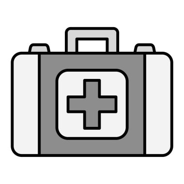 İlk yardım kiti simgesi vektör illüstrasyon grafik tasarımı