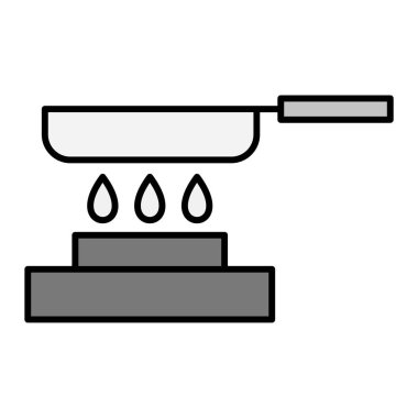 Pan ve yağ simgesinin vektör illüstrasyonu.  