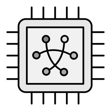 İşlemci modern simge vektör çizimi