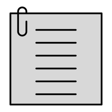 Kağıt Not modern simge vektör illüstrasyonu