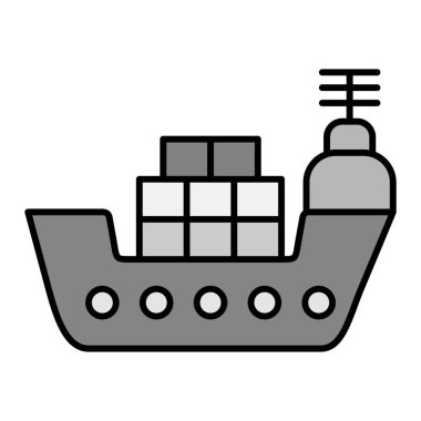 Gemi. Web simgesi basit illüstrasyon