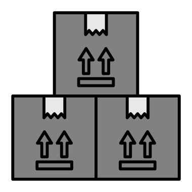 kutulu paket ve karton kutu vektör çizimi