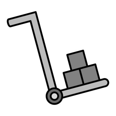 Kutu simgesi vektör illüstrasyon tasarımlı Trolley