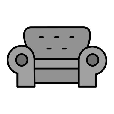 Kanepe ikonu. ana hat koltuk vektör sembolü stok illüstrasyonu.