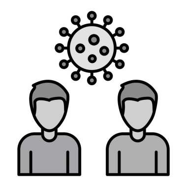 Bir virüs simgesinin vektör illüstrasyonu