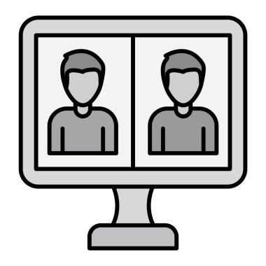 Tanışma ikonu. beyaz arkaplanda izole edilmiş web tasarımı için insan vektör illüstrasyonu ve sembolü ana hatları