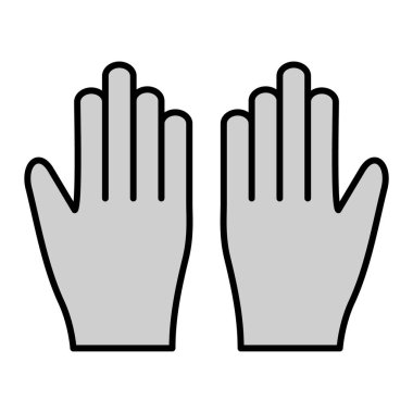 Eldiven ikonu. siyah ve beyaz vektör çizimi