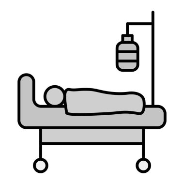 Hastane yatağı ikon vektör illüstrasyonu