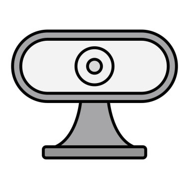 Web kamerası simgesi. Bilgisayar vektör simgelerinin özet çizimi. düzenlenebilir vuruş