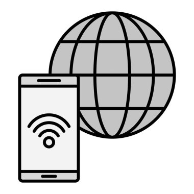 wifi ve cep telefonu vektör illüstrasyon tasarımlı akıllı telefon