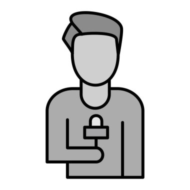 muhabir simge vektör çizim