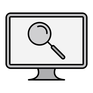 Büyüteç ikonlu büyüteç. vektör illüstrasyonu