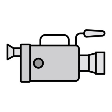 Film kamerası ikonu. Web için video kamera vektör simgelerinin özet çizimi