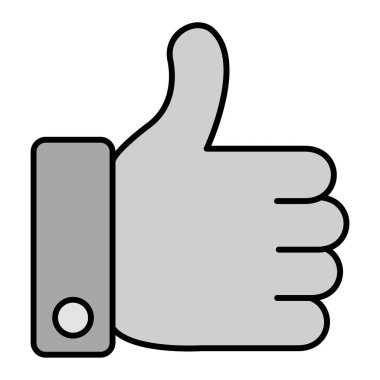 Basit bir şekilde izole edilmiş vektör illüstrasyonunda başparmak simgesi