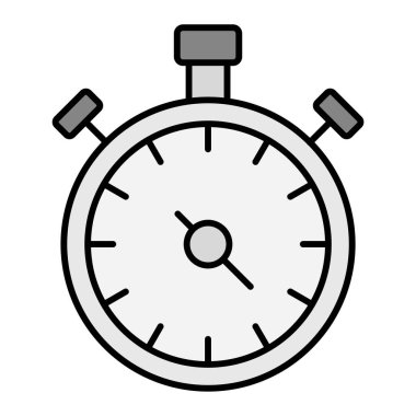 Kronometre simgesi. ana hatlı kronometre vektör resimleme sembolü