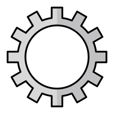 dişli simgesi. Ana hatlar vektör çizimi. beyaz arkaplanda izole