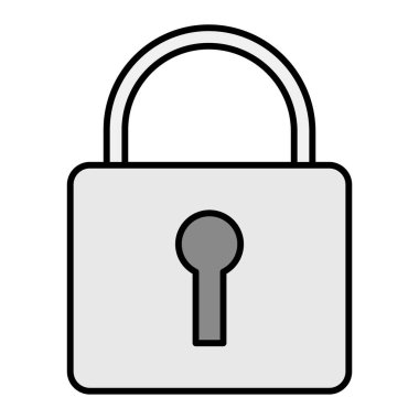 Kilitli simge. Güvenlik sembolü. vektör illüstrasyonu 