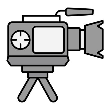 Video kamera simgesi. Web için film vektör simgelerinin özet çizimi