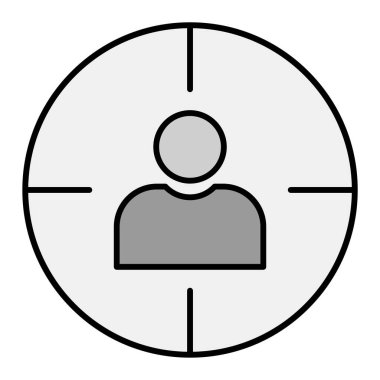 hedef kullanıcı simgesi. Web için kişi avatar vektör simgelerinin basit illüstrasyonu