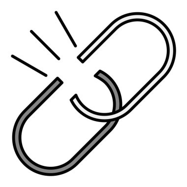 Kırık Bağlantı vektörü ince çizgi simgesi