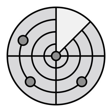 Radar simgesi. Web için radar vektör simgelerinin özet çizimi 