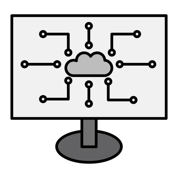 Technologia Chmury Obliczeniowej Ikona Wektor Projekt Ilustracji — Wektor stockowy