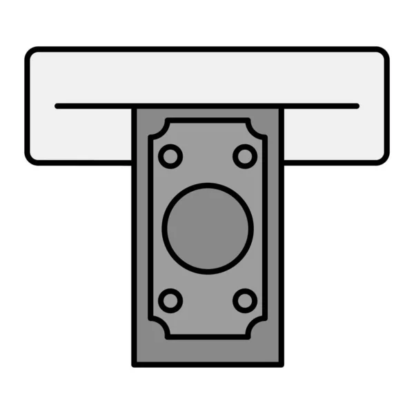 Atm Machine Icon Outline Illustration Cash Vector Gas Symbol Stock — Stock vektor