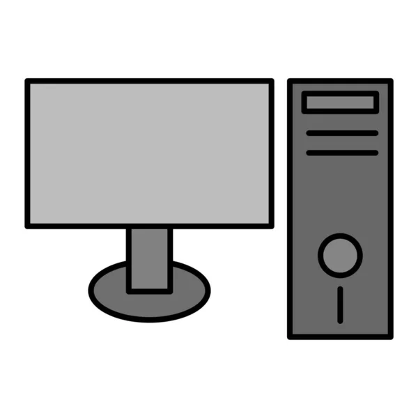 Computer Monitor Icon Vector Illustration — Stock Vector