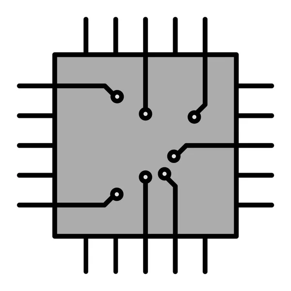 Microchip Icono Web Ilustración Simple — Archivo Imágenes Vectoriales