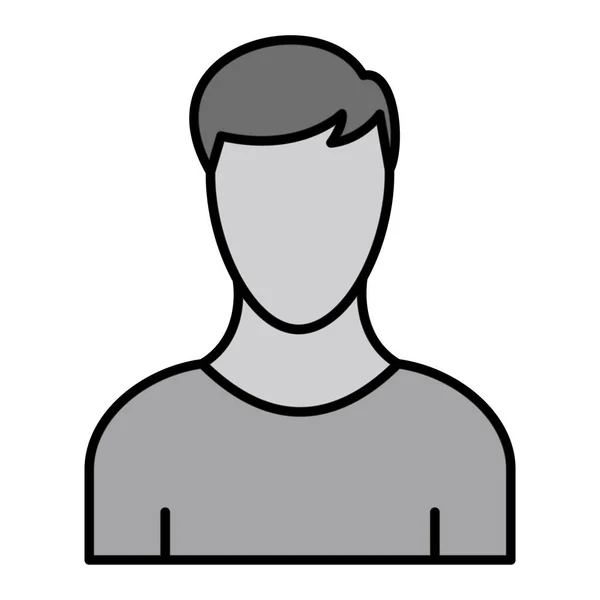 Man Avatar Ikonen Beskriva Manliga Person Vektor Illustration Isolerad Vit — Stock vektor