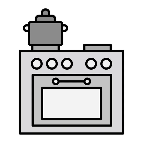 Pictogram Keukenfornuis Schets Illustratie Van Oven Vector Pictogrammen Voor Web — Stockvector