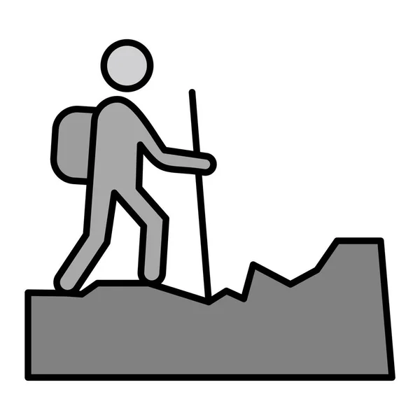 Hiking Icon Vector Illustration — Stock Vector