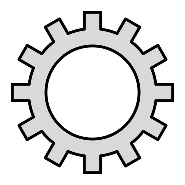 Ikona Převodovky Obrys Vektorové Ilustrace Ozubení Izolované Bílém Pozadí — Stockový vektor